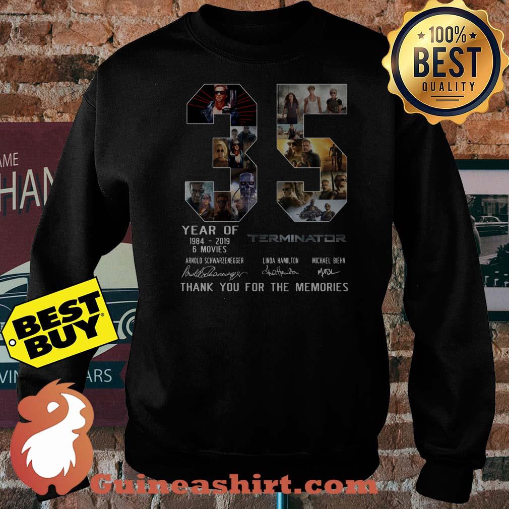 35 Years Of Terminator 1984 2019 Signature Thank You For The Memories sweatshirt