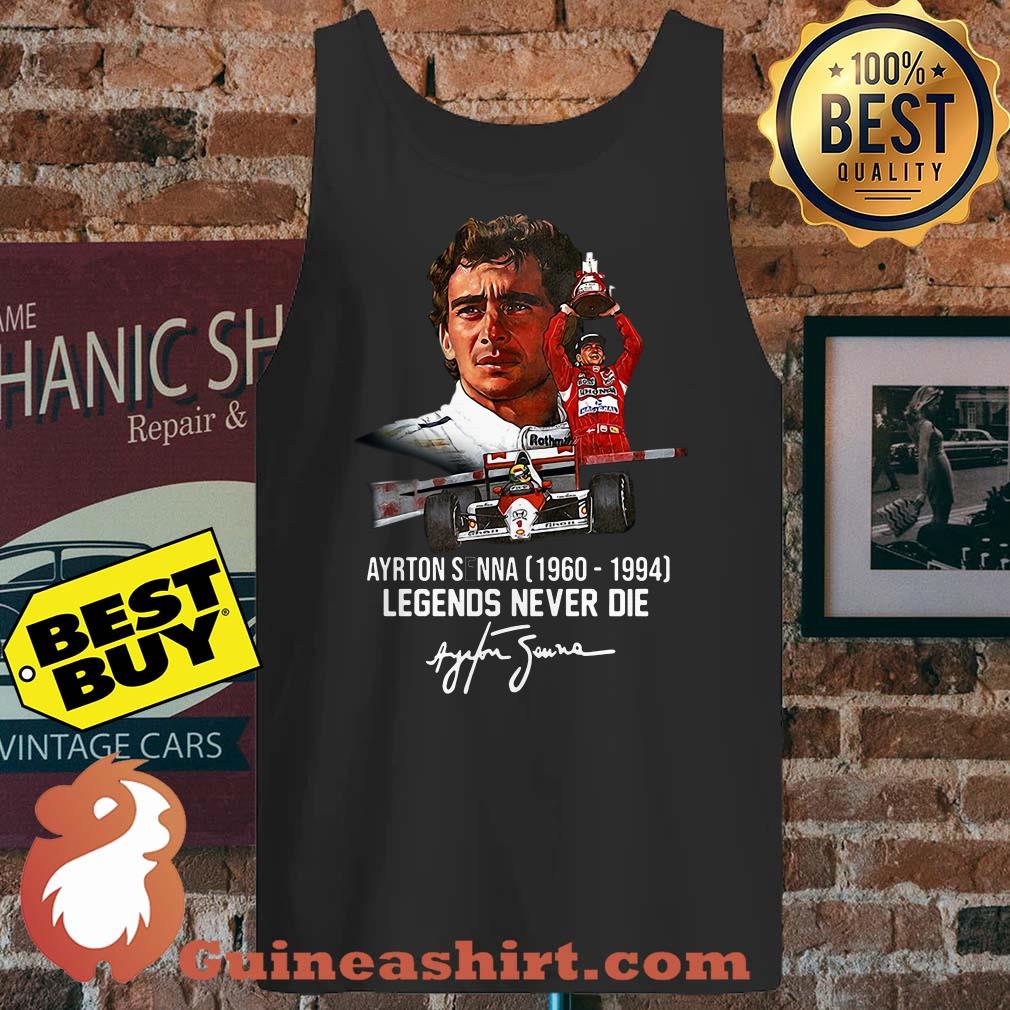 Ayrton Senna 1960 1994 Legends Never Die Signature tank top