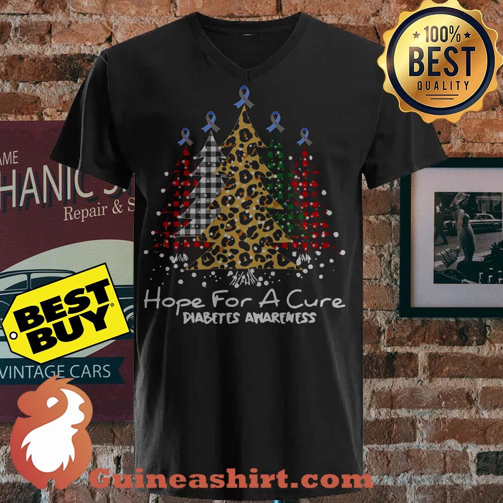 Christmas Tree Hope For A Cure Diabetes Awareness v neck