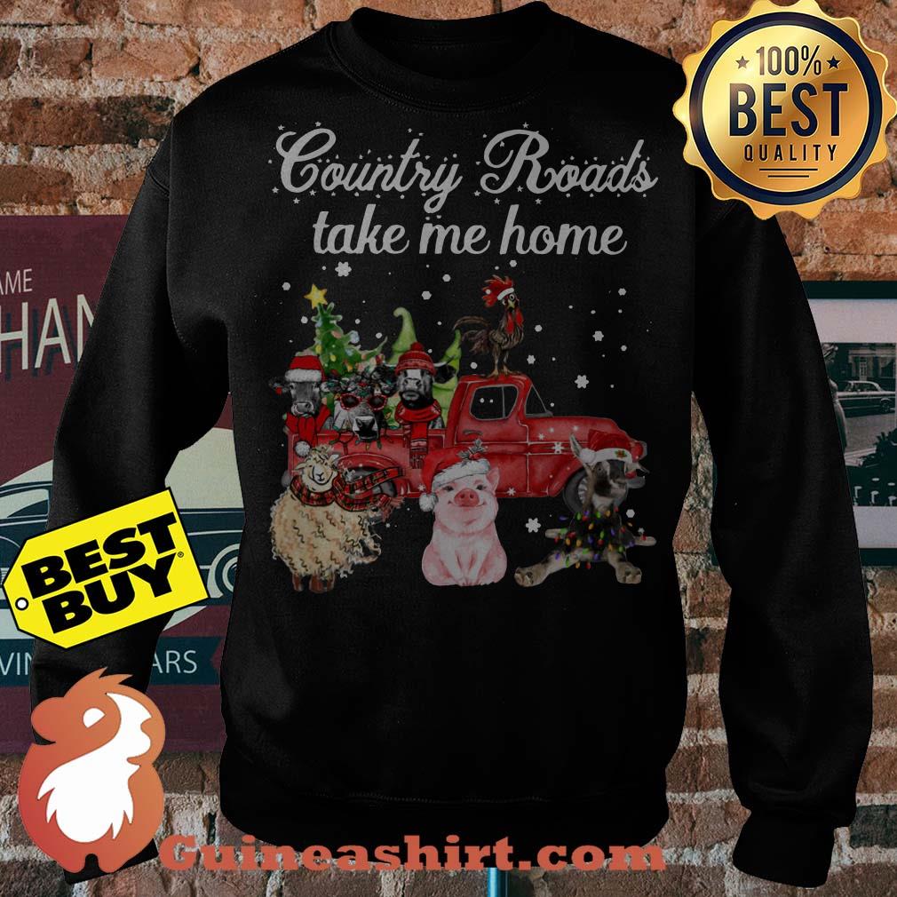 Country Roads Take Me Home Car Animals Christmas sweatshirt