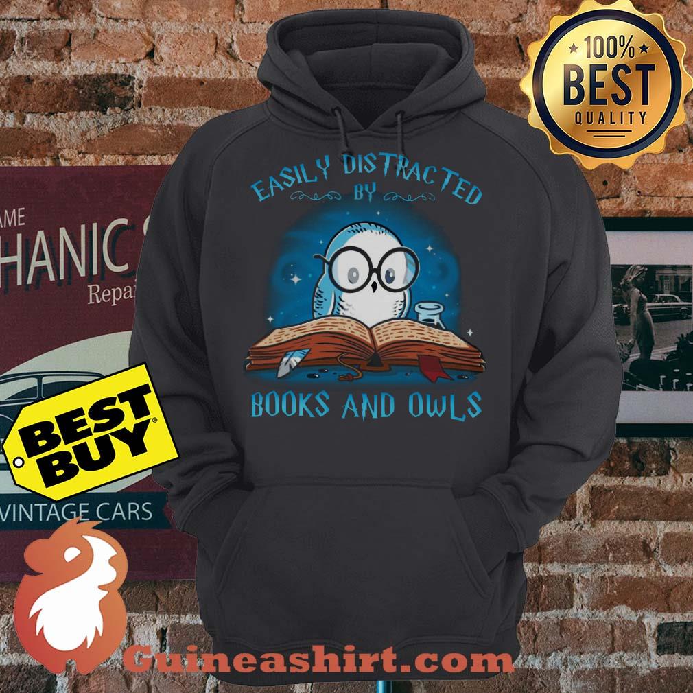 Easily Distracted By Books And Owls hoodie
