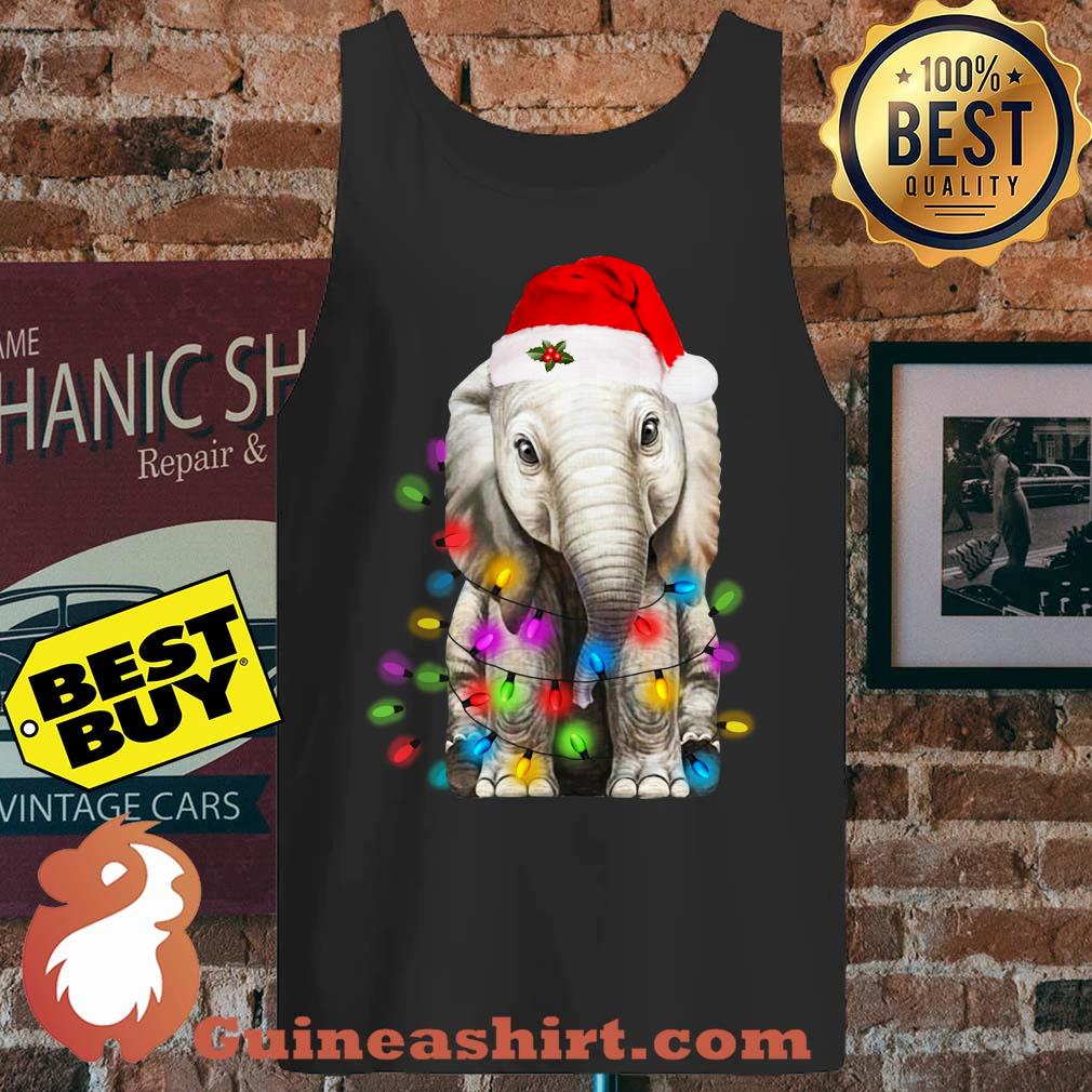 Merry Christmas Elephant String Light tank top