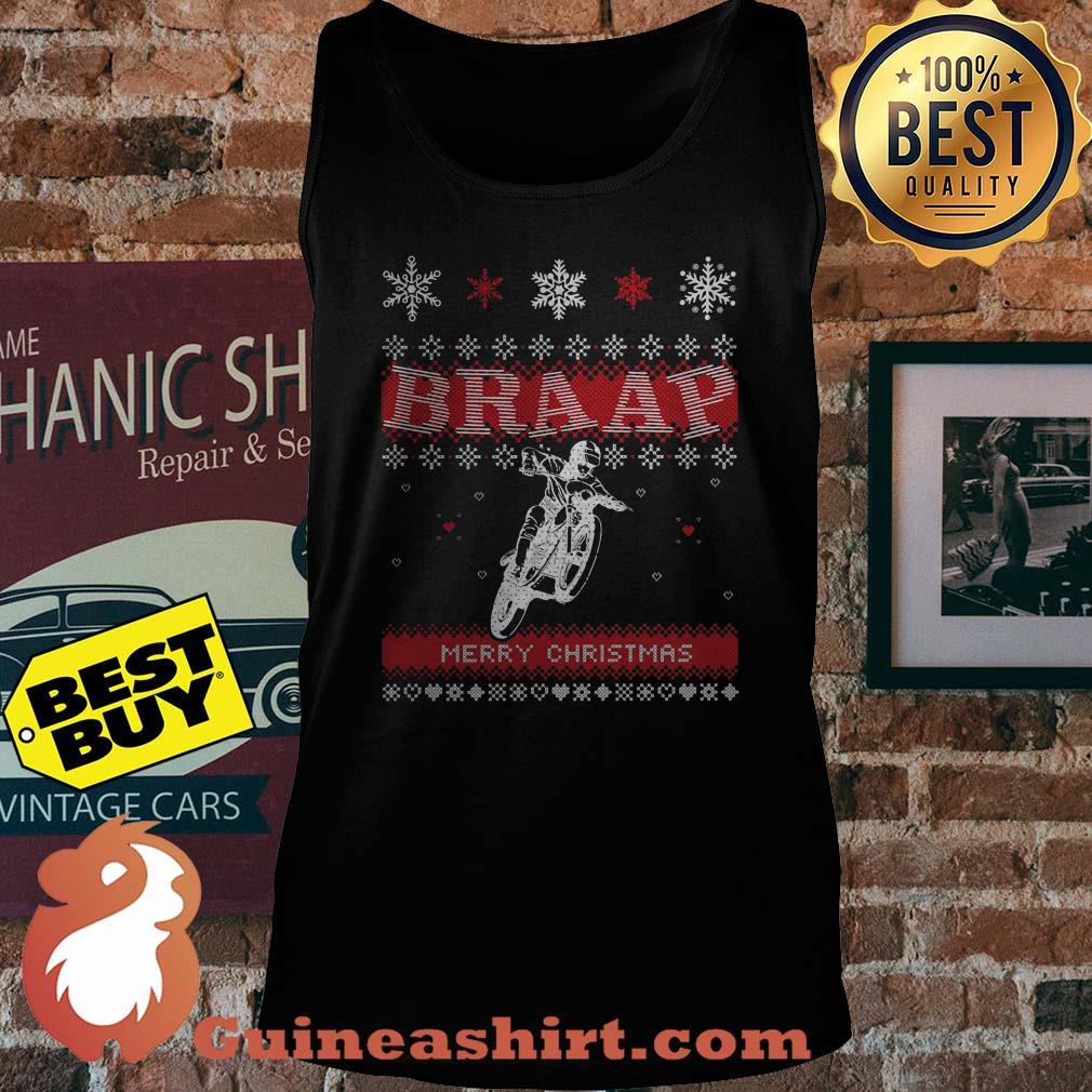 Motorcycle Dirt Bike Braap Merry Christmas Vintage tank top