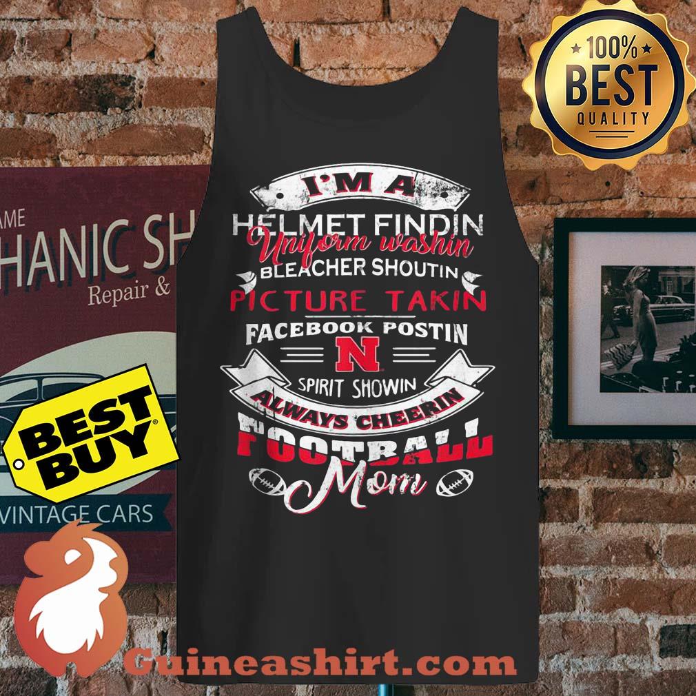 Nebraska Cornhuskers I'm A Helmet Findin Football Mom Fan tank top