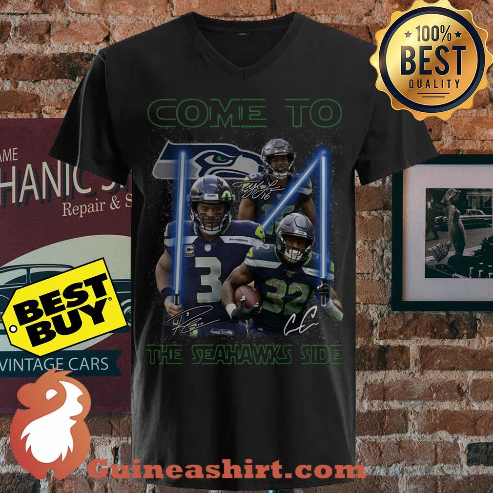 Seattle Seahawks Come To The Seahawks Side Star Wars Signature v neck