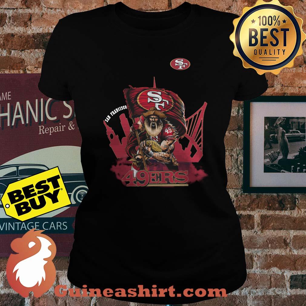 SF Niners San Francisco Niners 49ers Mascot Vector Logo ladies tee