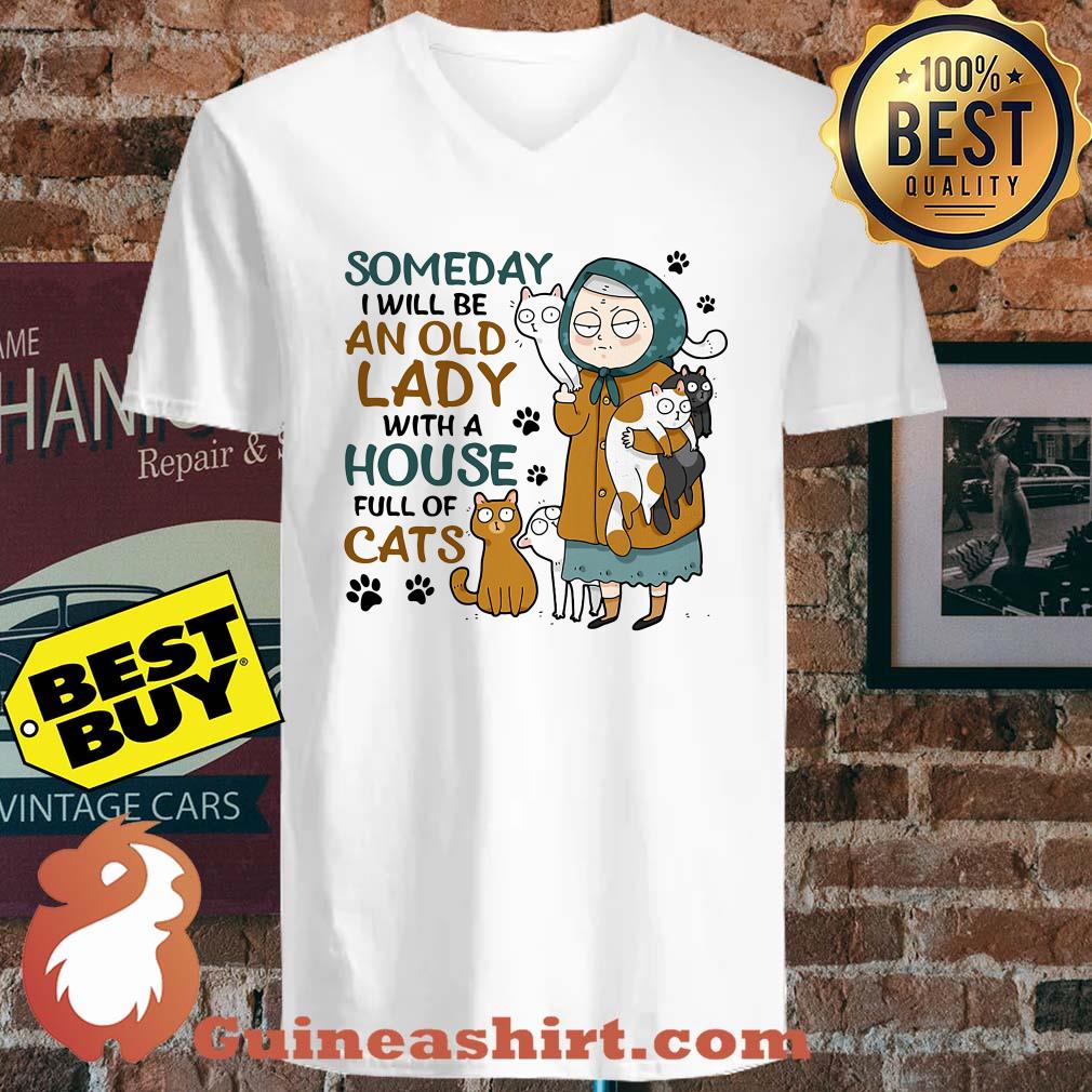 Someday I will be an old lady with a house full of cats v neck