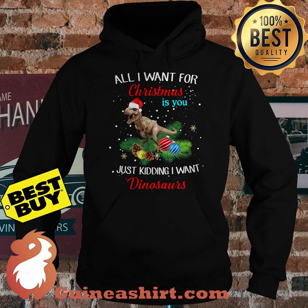 All I Want For Christmas Is You Just Kidding I Want Dinosaurs hoodie