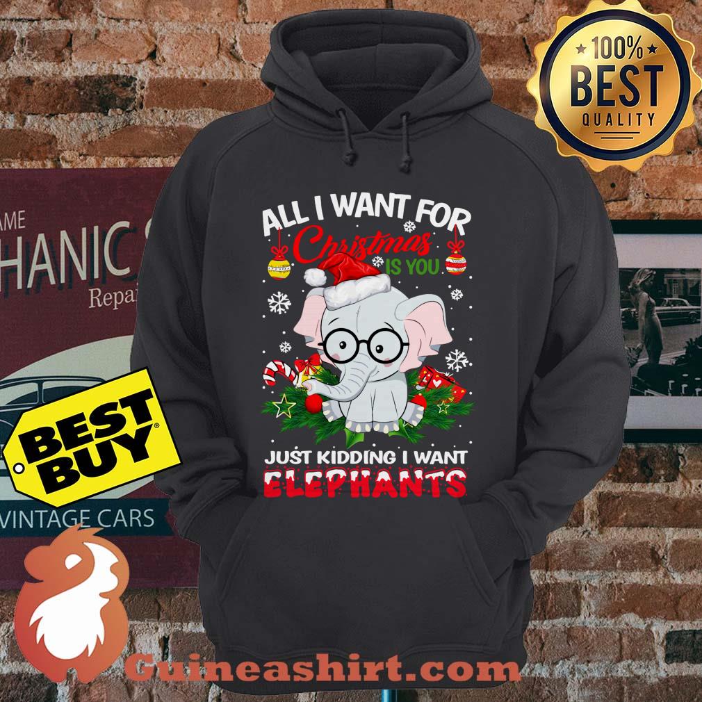 All I Want For Christmas Is You Just Kidding I Want Elephants hoodie