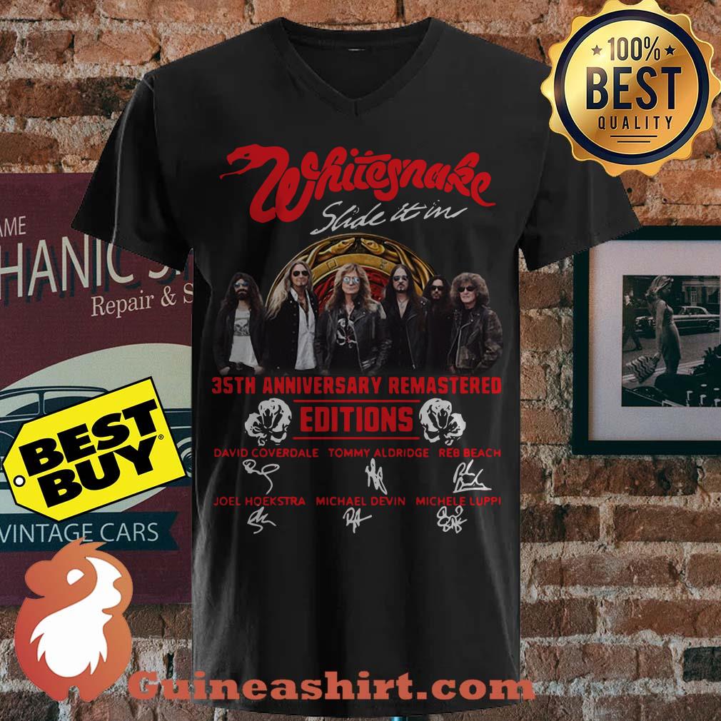 Whitesnake Slide It In 35th Anniversary Remastered Editions Signature v neck
