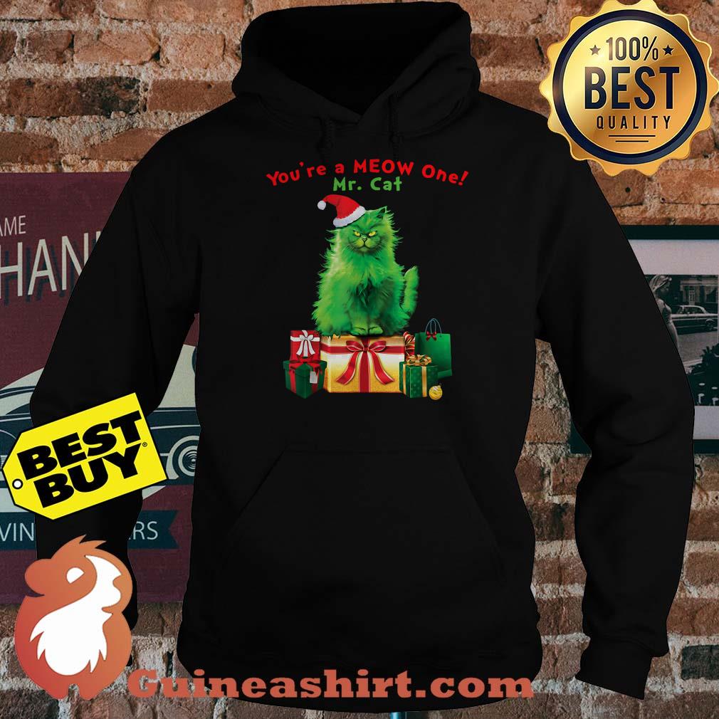 You're A Meow One Mr. Cat Christmas Holiday Funny hoodie