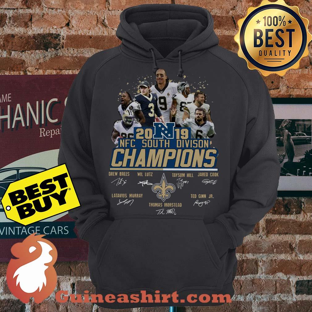 2019 NFC South Division Champions New Orleans Saints Logo Signature hoodie