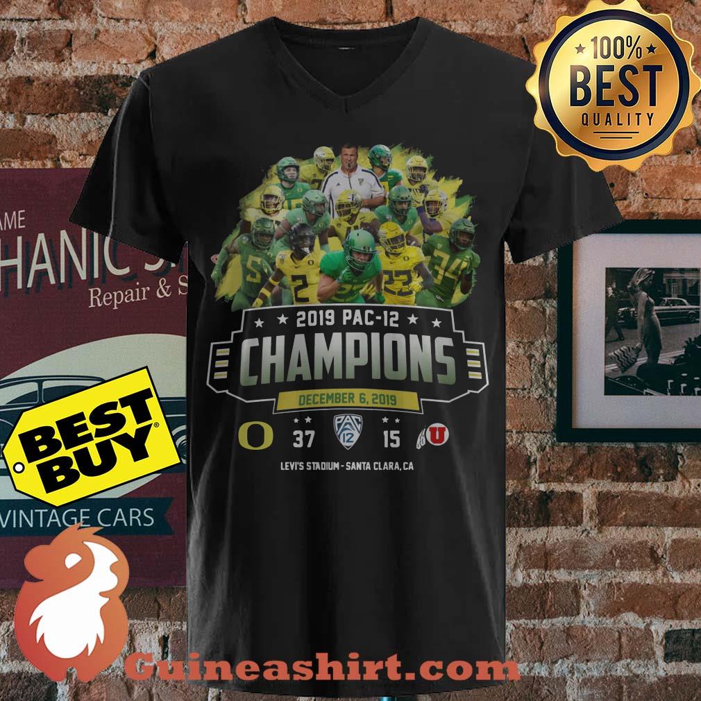 2019 Pac 12 Champions Oregon Ducks vs Utah Utes v neck sweater