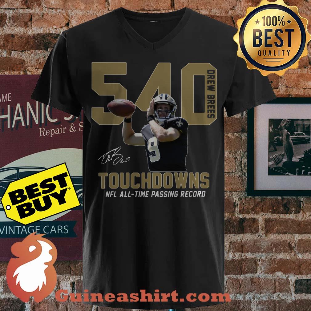 540 Drew Brees Touchdowns NFL All-time Passing Record Signature v neck sweater