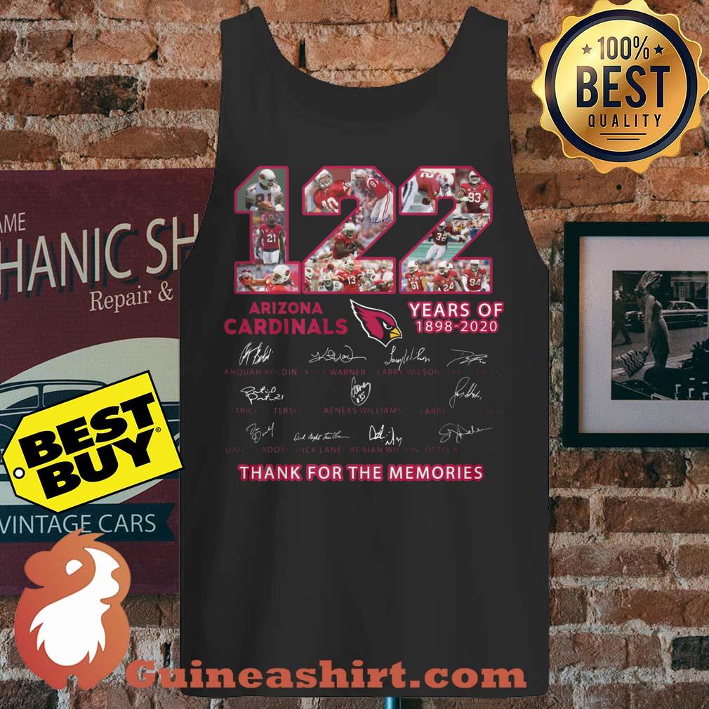 Arizona Cardinals 122 Years Of 1898 2020 Thank For The Memories Signatures tank top sweater