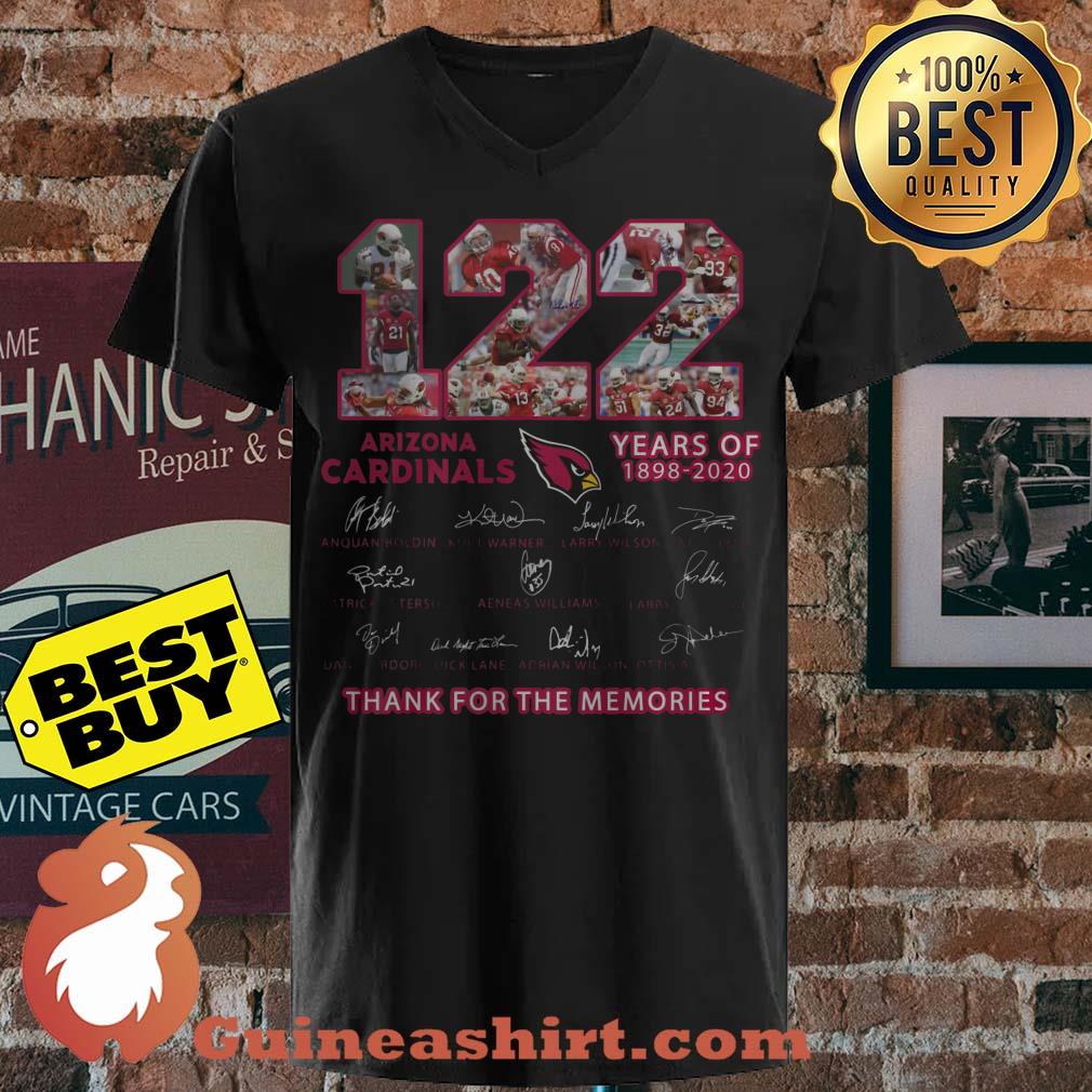 Arizona Cardinals 122 Years Of 1898 2020 Thank For The Memories Signatures v neck sweater