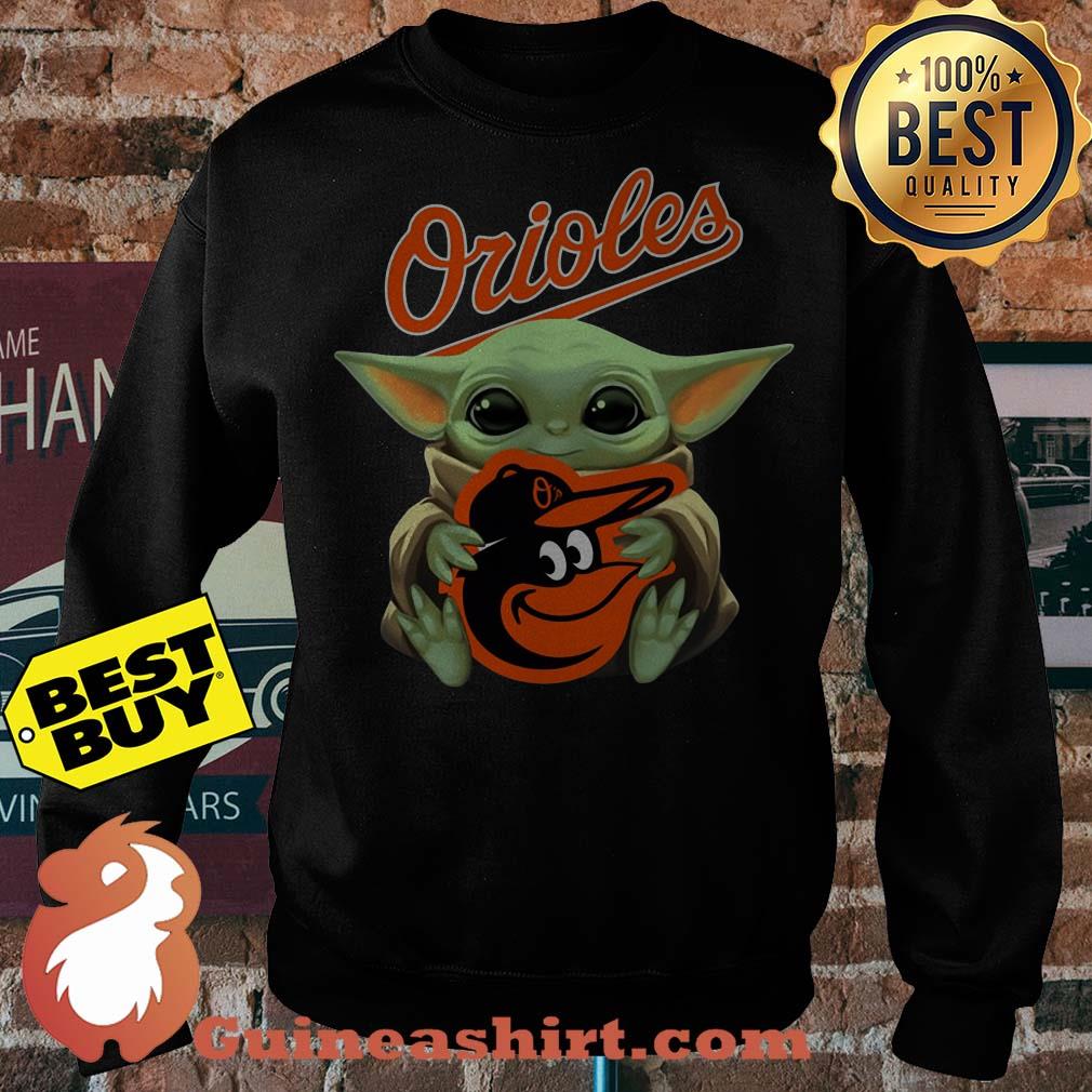 Baby Yoda Hug Baltimore Orioles Logo sweatshirt sweater