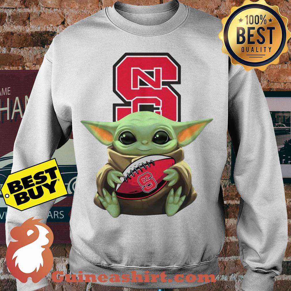 Baby Yoda Hug NC State Wolfpack Ball Logo sweatshirt sweater