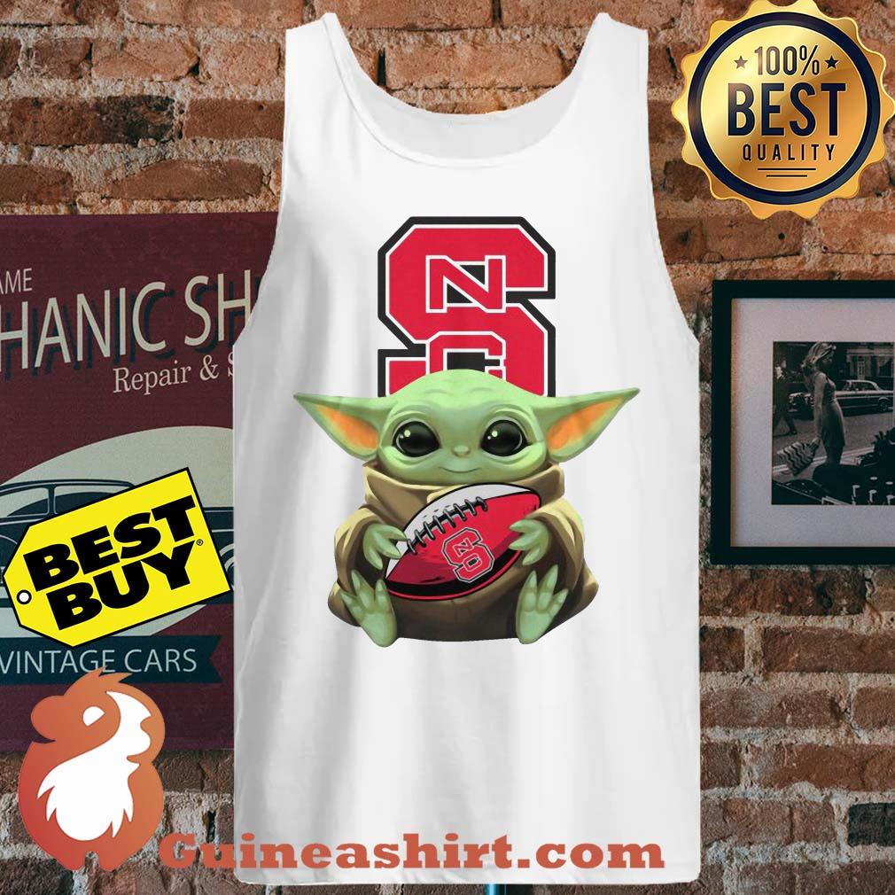 Baby Yoda Hug NC State Wolfpack Ball Logo tank top sweater