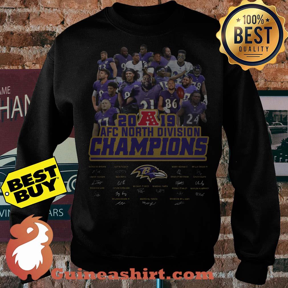 Baltimore Ravens Player 2019 AFC North Division Champions Signatures sweatshirt sweater