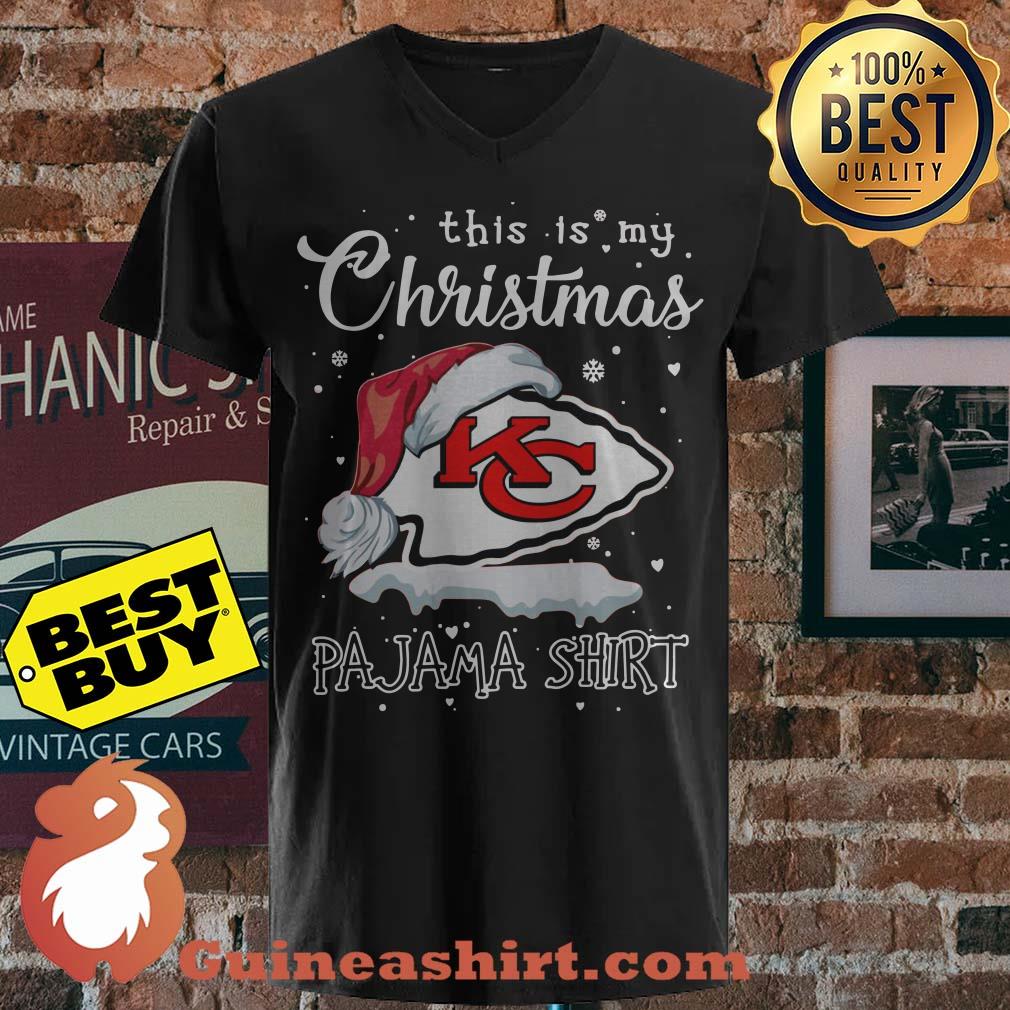 This Is My Christmas Pajama Kansas City Chiefs Logo v neck sweater