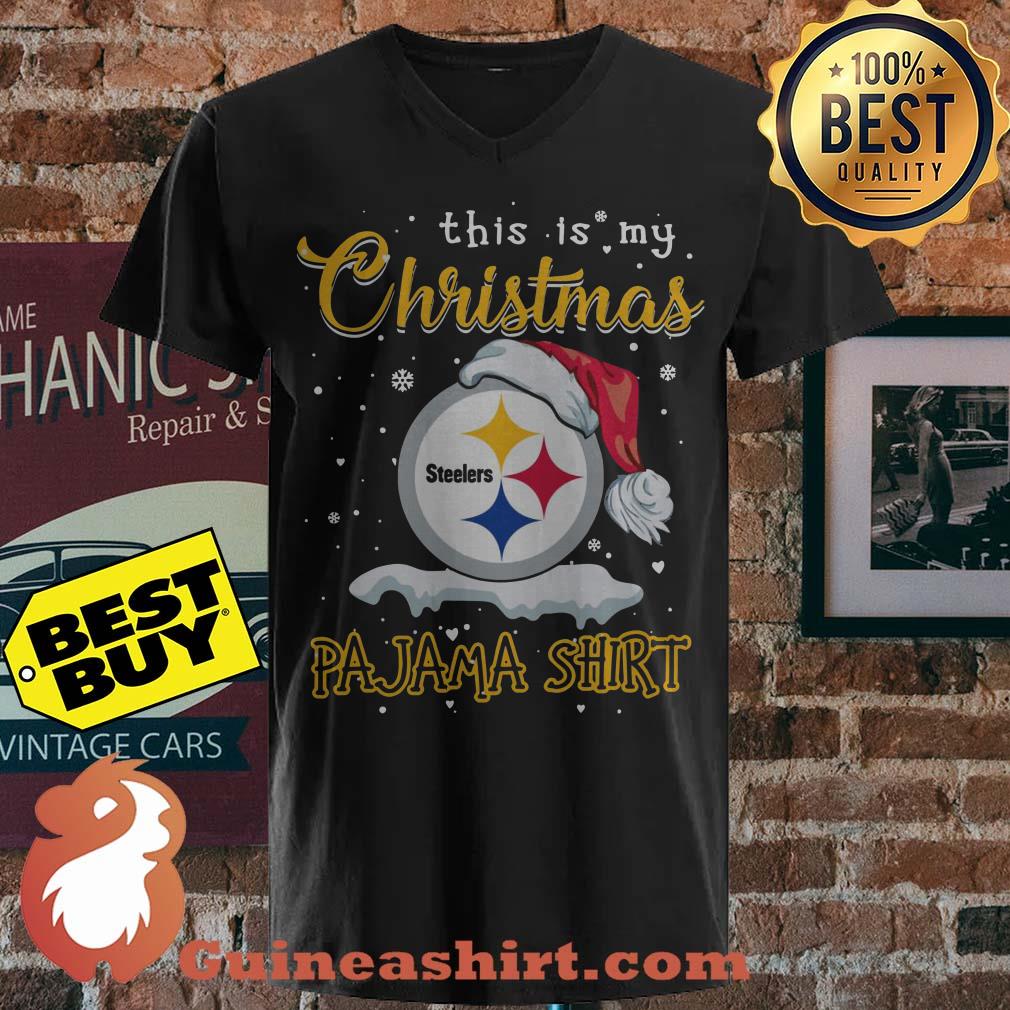 This Is My Christmas Pajama Pittsburgh Steelers Logo v neck sweater