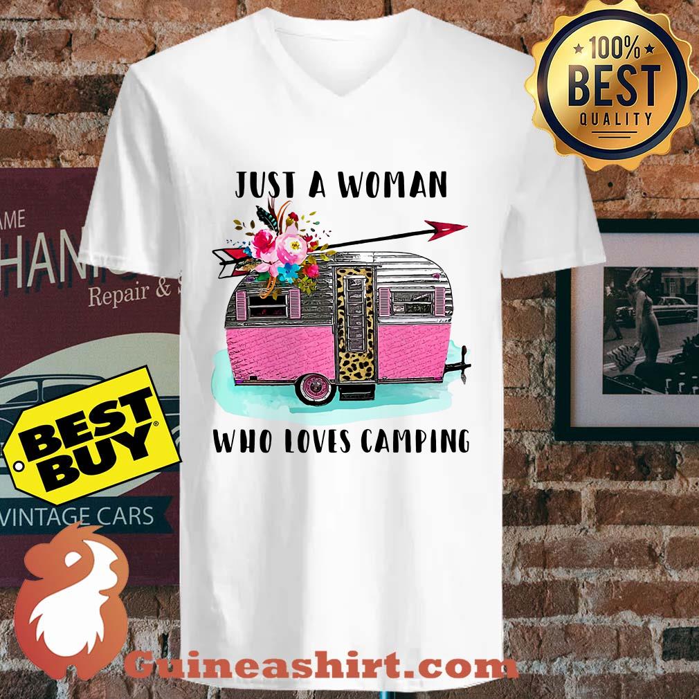 Just a woman who loves camping flower car shirt sweater
