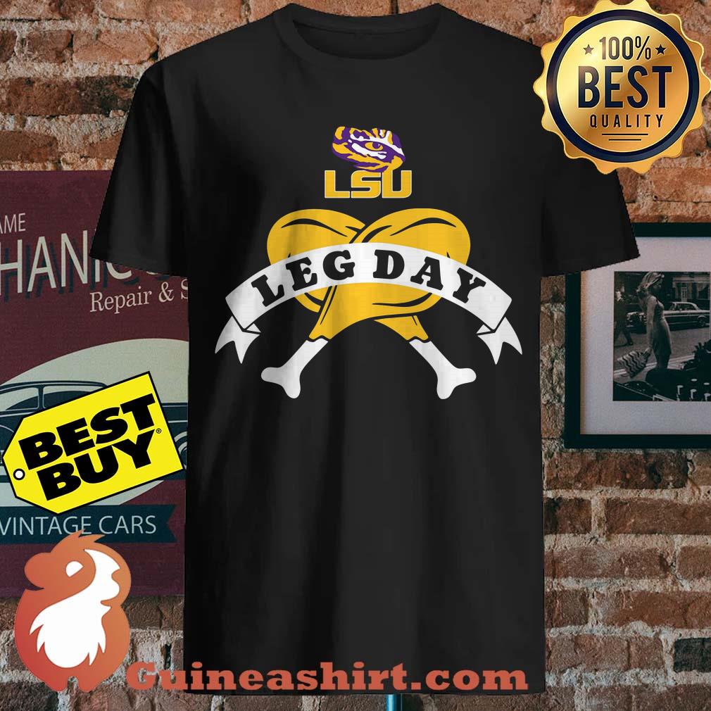 LSU Tiger Eye Decal Louisiana State University Logo Leg Day Chicken Drumstick shirt