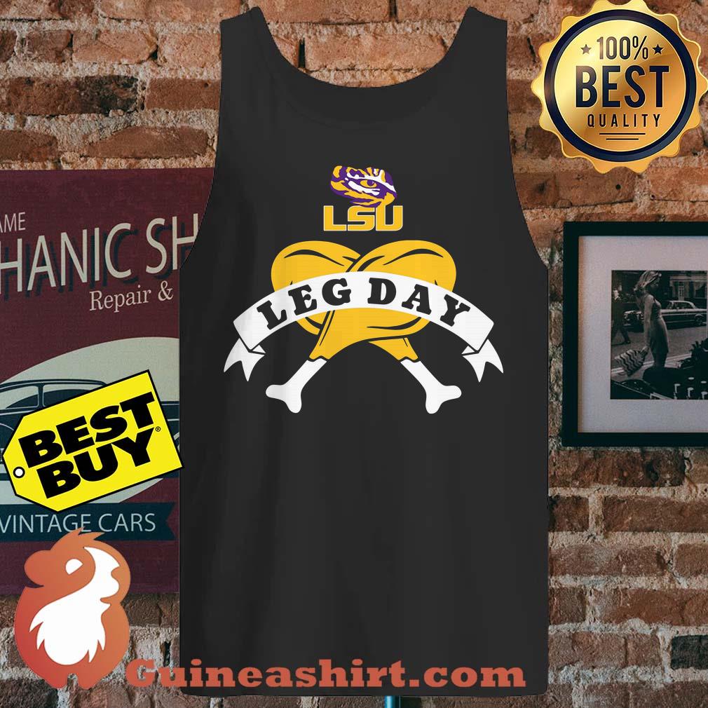 LSU Tiger Eye Decal Louisiana State University Logo Leg Day Chicken Drumstick tank top