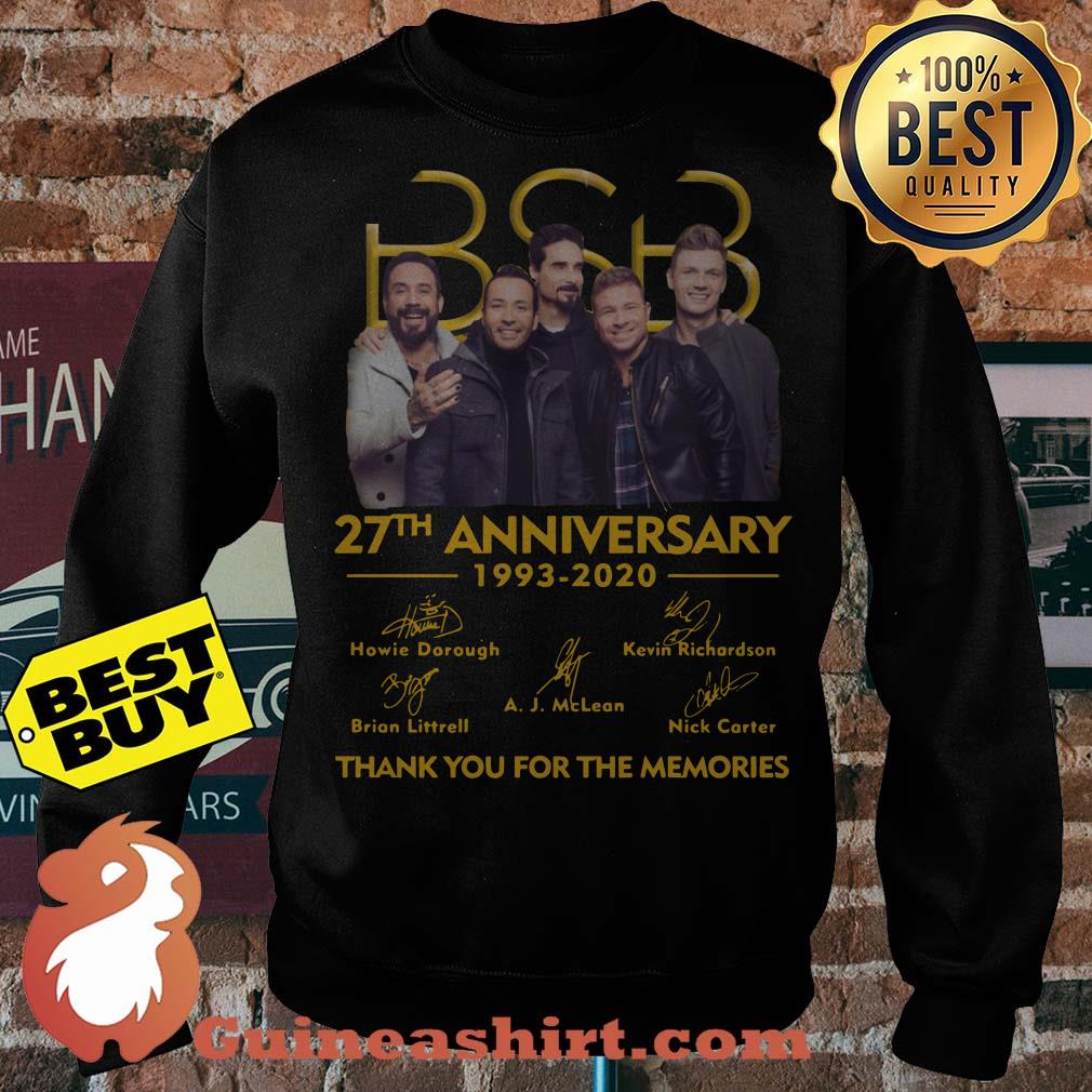 Backstreet Boys BSB 27th Anniversary 1993 2020 Thank You For The Memories Signatures sweatshirt
