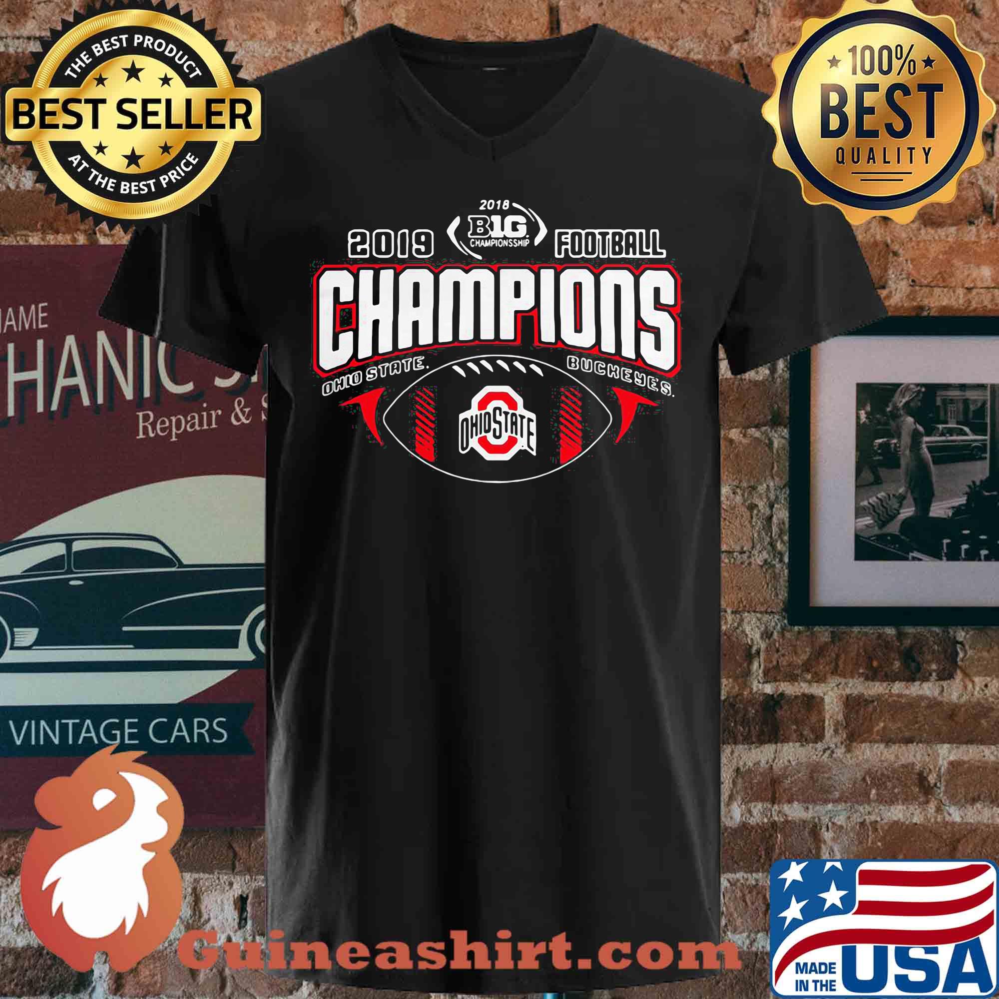 2019 Football Champions Ohio State Buckeyes Logo s V-neck