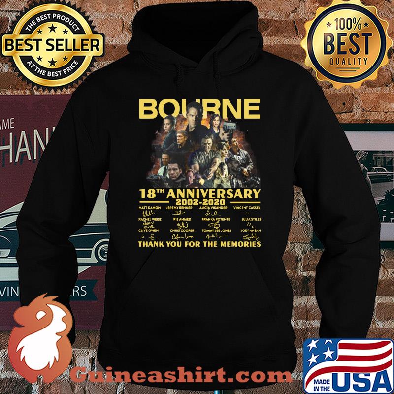 Bourne 18th anniversary 2002-2020 signatures thank you for the memories shirt