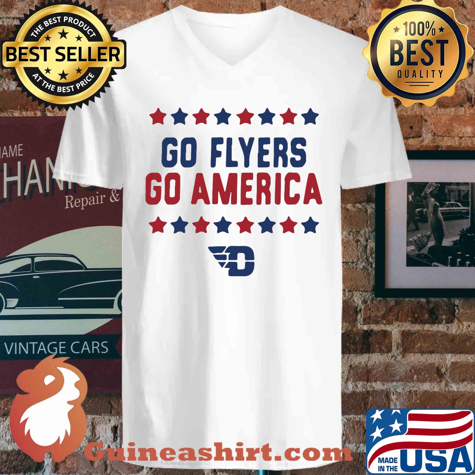 Go Flyers Go America Dayton Flyers Logo s V-neck