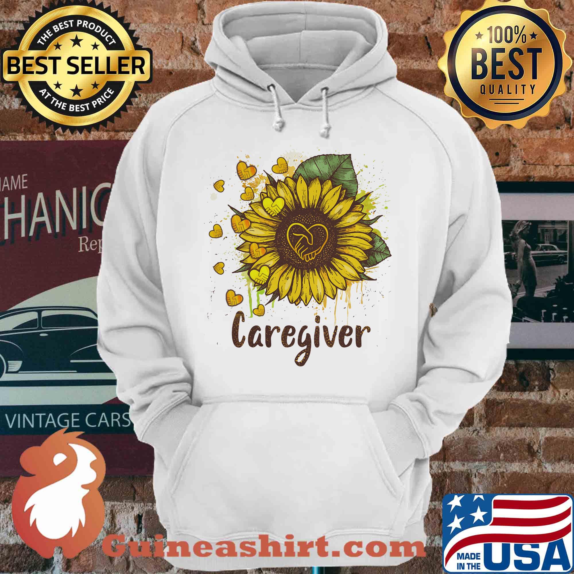 Heart sunflower loves caregiver shirt