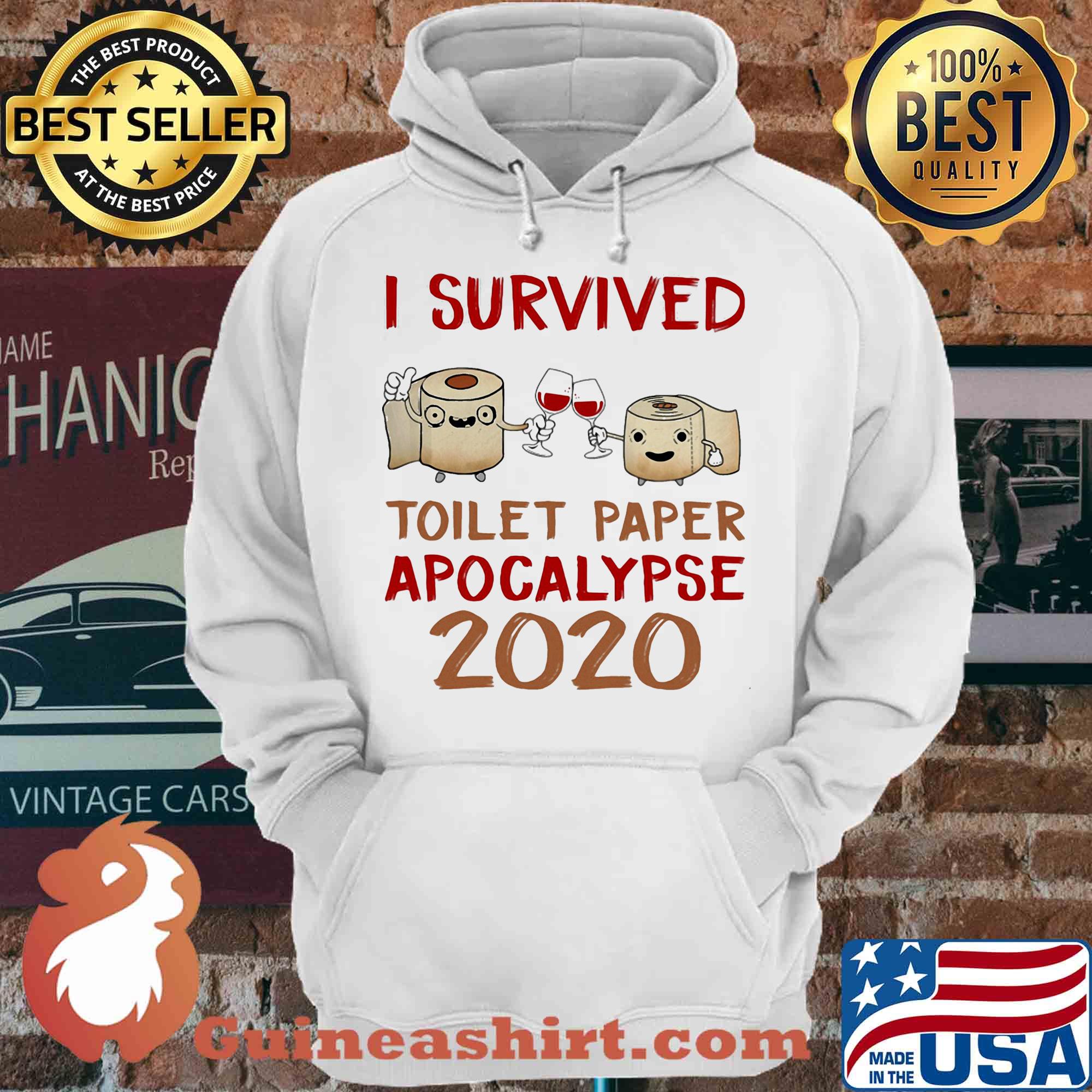 I survived toilet paper apocalypse 2020 wine Covid-19 Coronavirus shirt