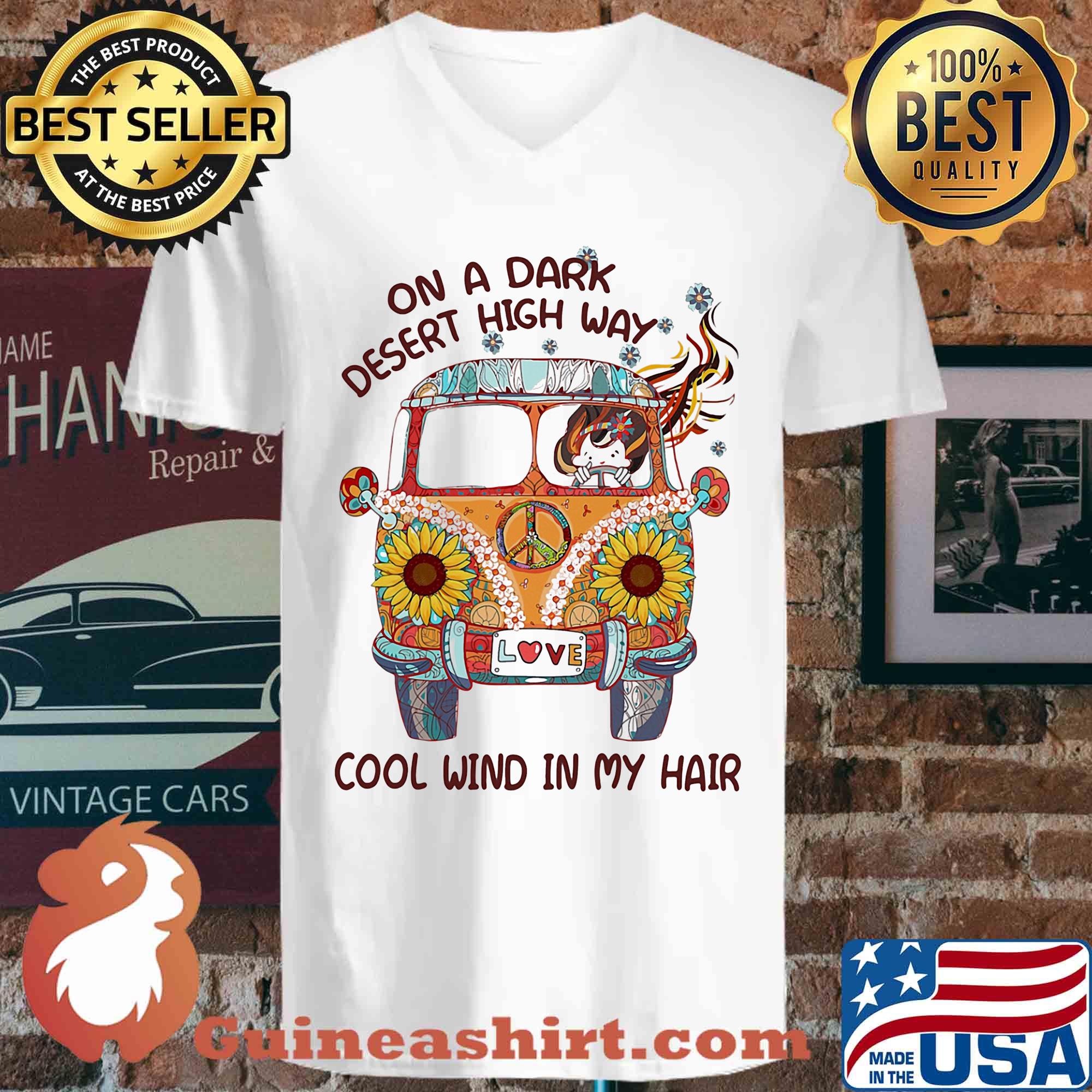 On a day desert high way cool wind in my hair hippie s V-neck