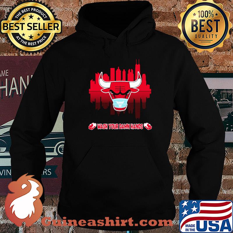 Skyline Chicago Bulls Basketball wash your damn hands covid-19 shirt