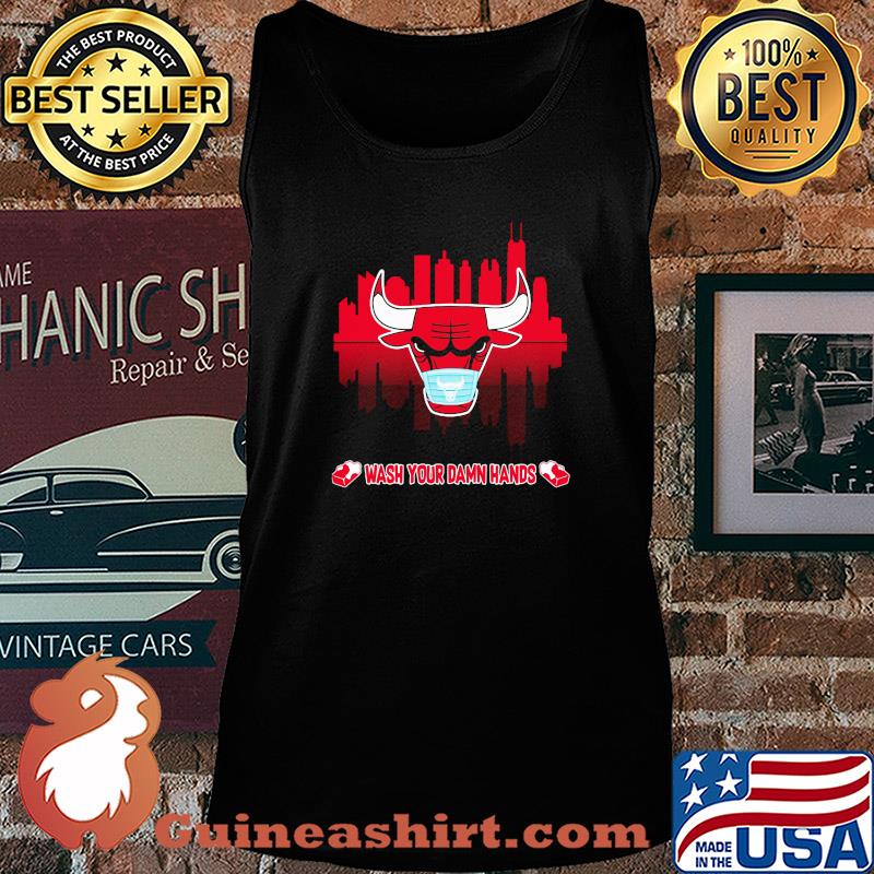 Skyline Chicago Bulls Basketball wash your damn hands covid-19 s 18