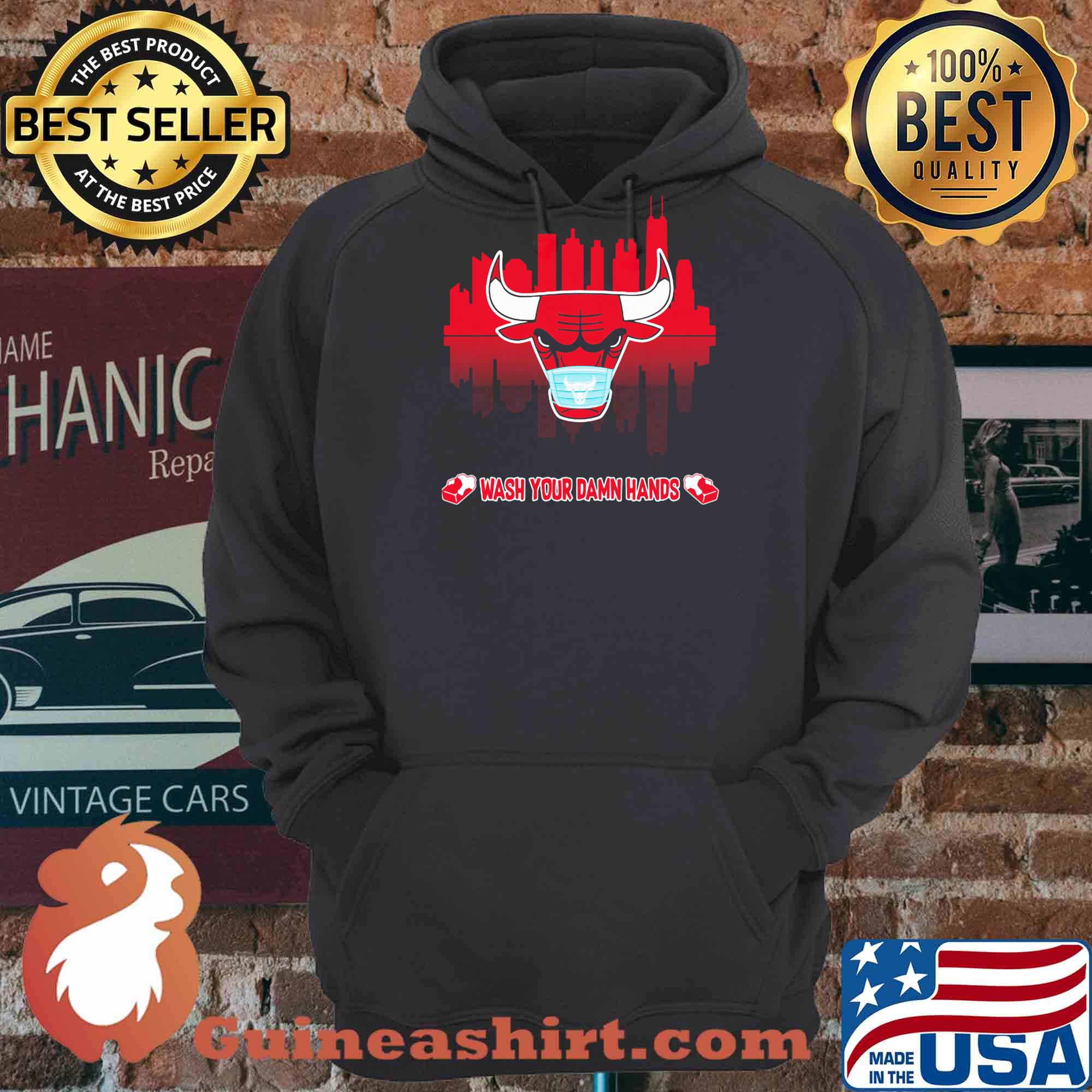 Skyline Chicago Bulls Basketball wash your damn hands covid-19 s 5