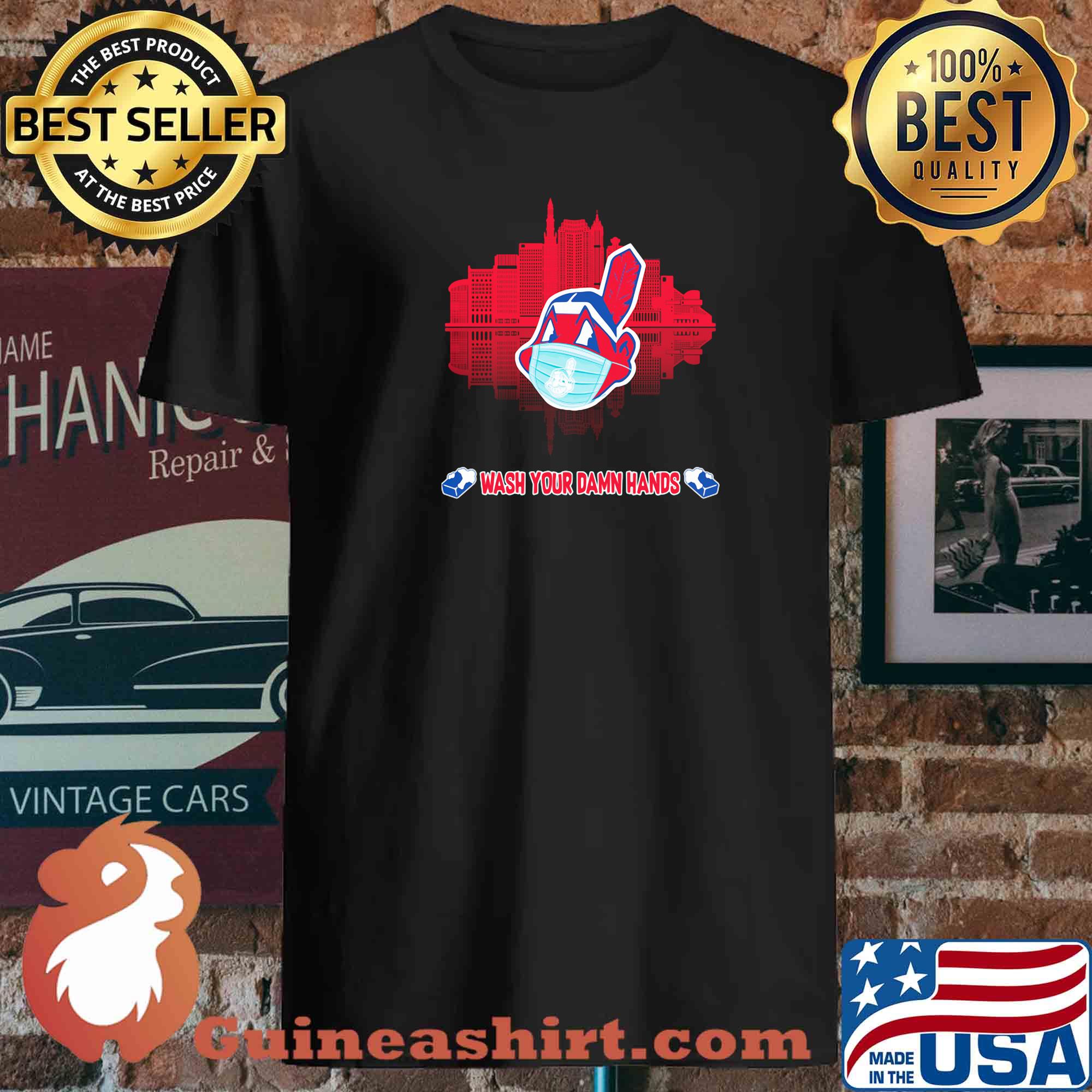 Skyline Cleveland Indians baseball wash your damn hands s 8
