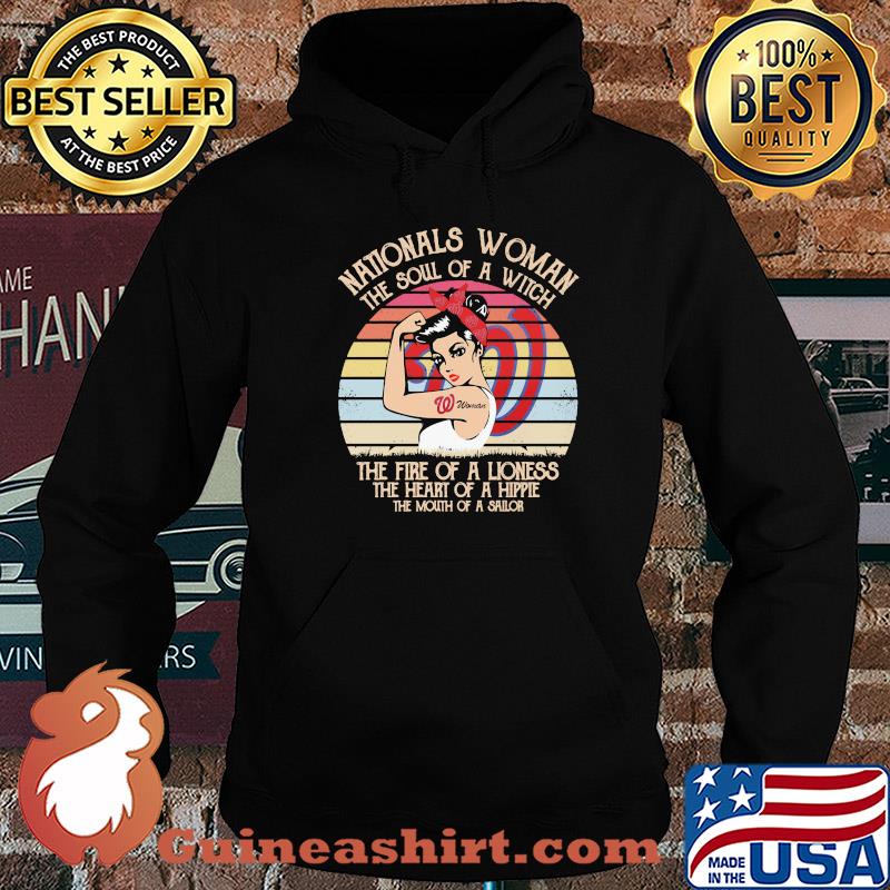 Strong Washington Nationals woman the soul of a witch the fire of a lioness the heart of hippie the mouth of a sailor vintage shirt