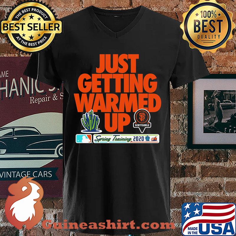 Youth San Francisco Giants Nike Black 2020 Spring Training Just Getting Warmed Up s V-neck