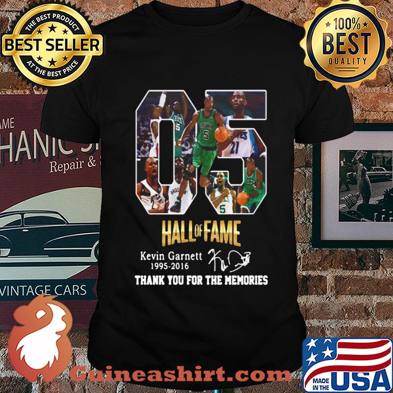 05 Hall of Fame Kevin Garnett 1995 2016 signature t-shirt