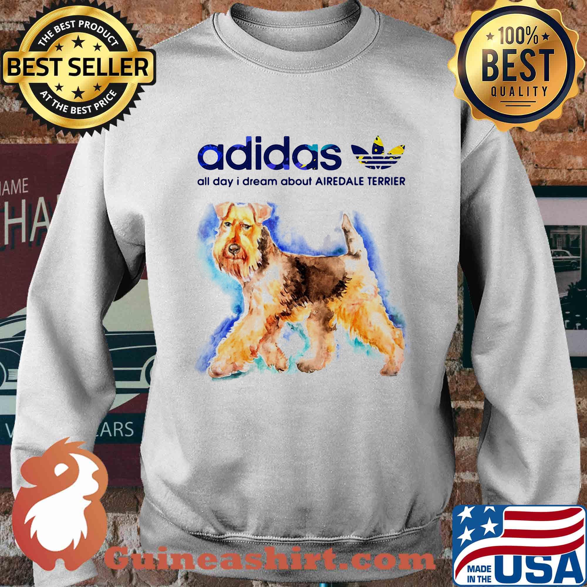 Adidas all day I dream about Airedale Terrier Colorful s Sweater