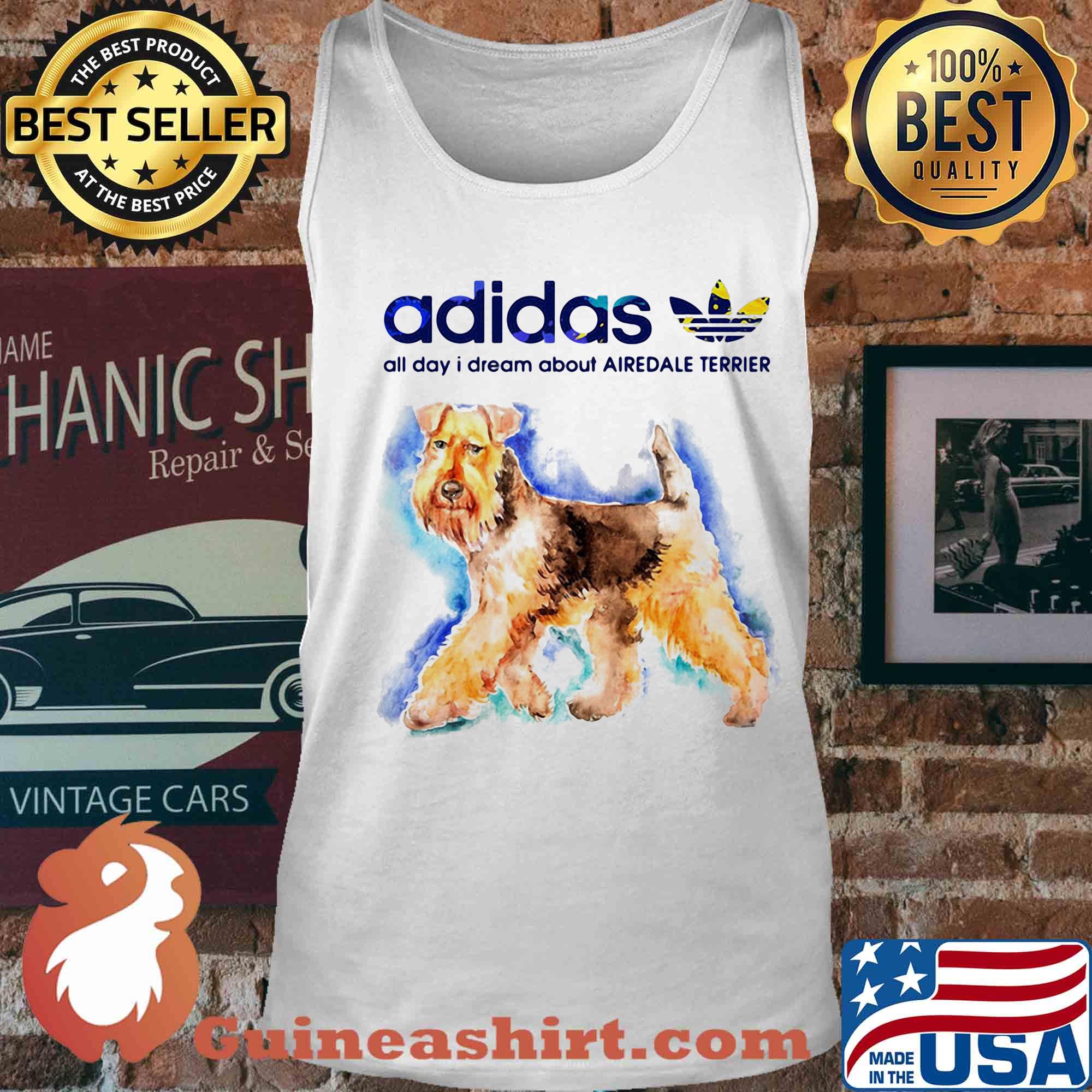 Adidas all day I dream about Airedale Terrier Colorful s Tank top