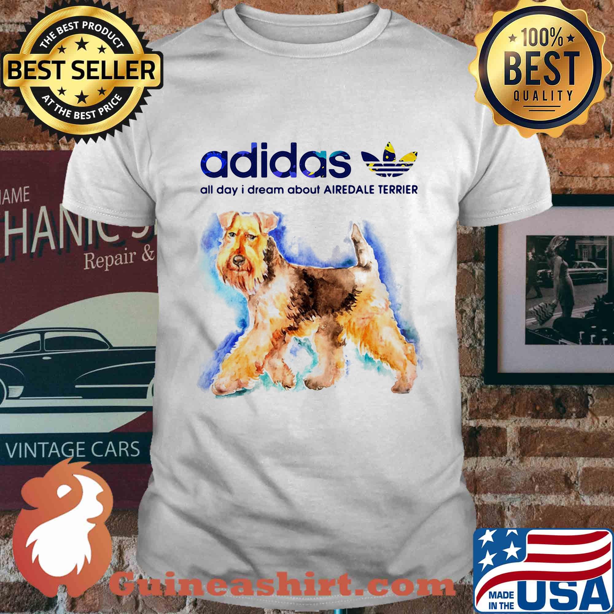 Adidas all day I dream about Airedale Terrier Colorful shirt