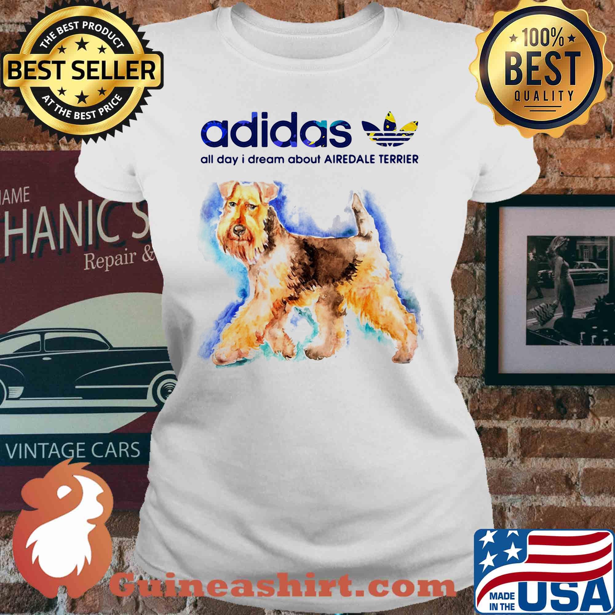 Adidas all day I dream about Airedale Terrier Colorful s V-neck
