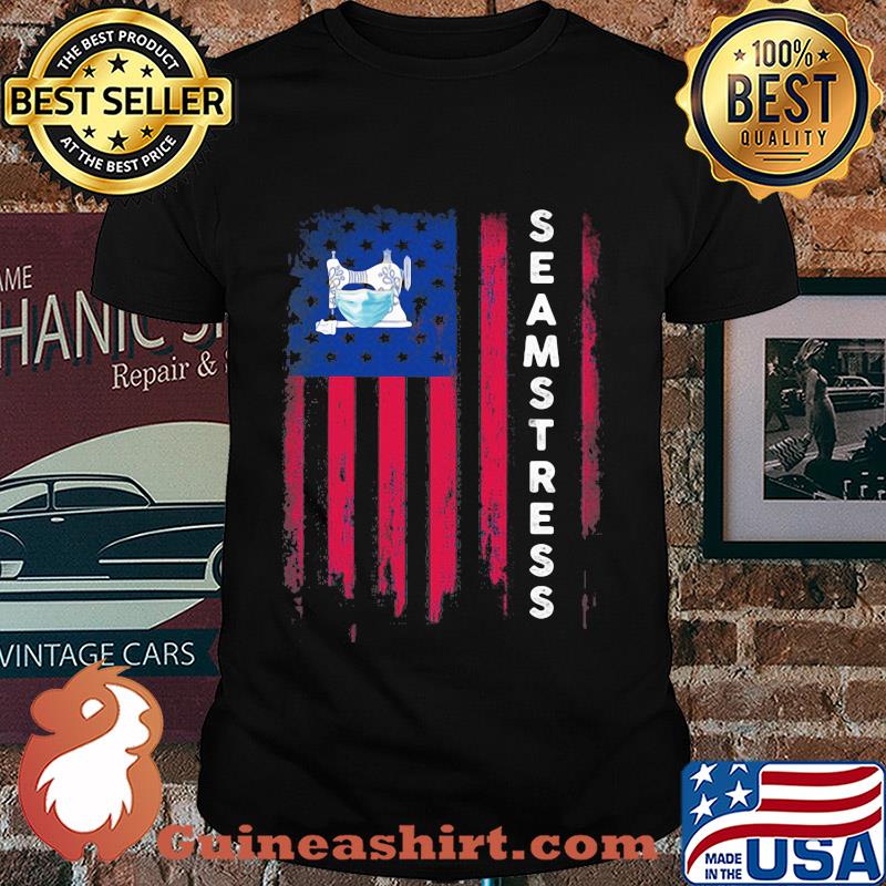 American sew mask seamstress shirt