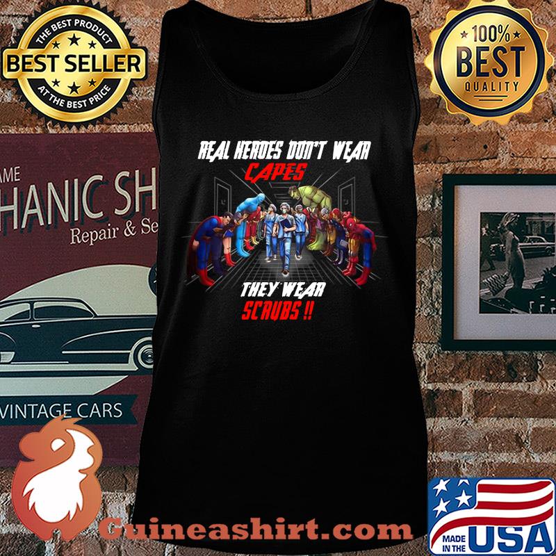 avengers hulk captain america iron man thor real heroes don't wear capes they wear scrubs doctor s Tank top