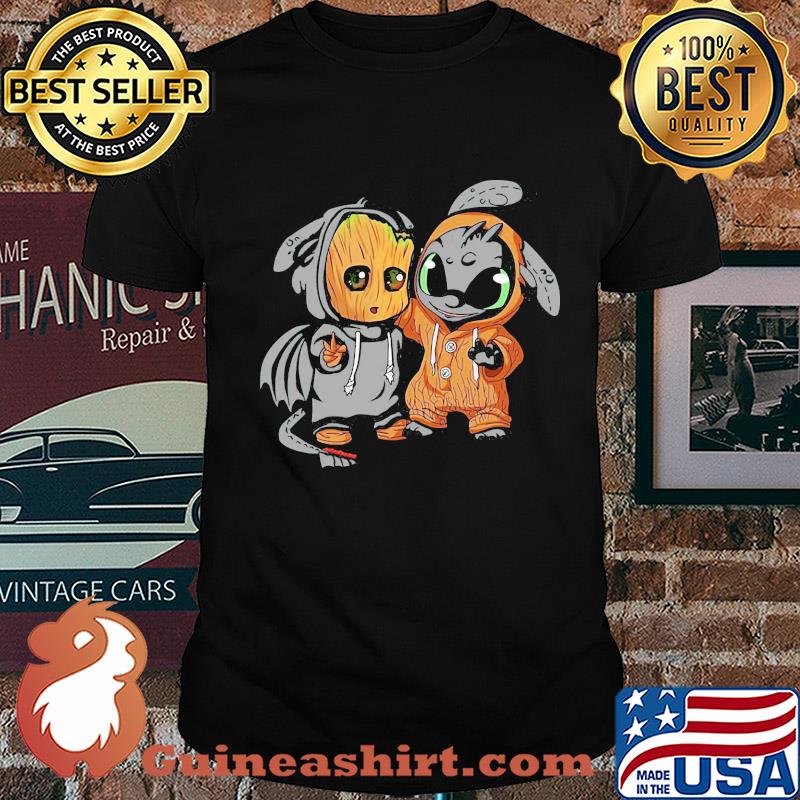 Baby Ohnezahn and baby groot shirt